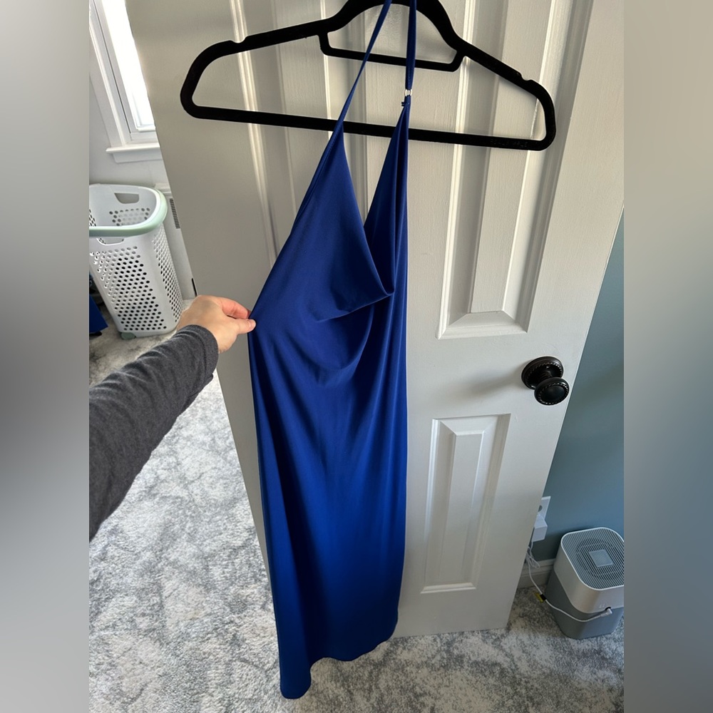 XS Cowl Neck Blue Bebe Dress